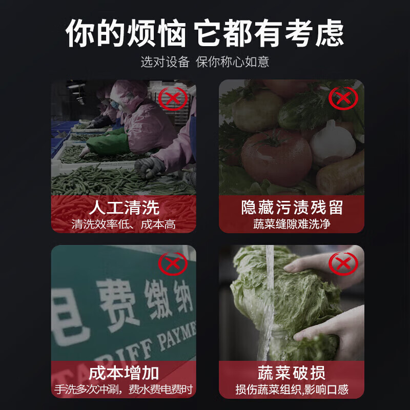 麦大厨商用洗菜机2.0米四合一多功能(气泡、冲浪、臭氧、加热)洗菜机