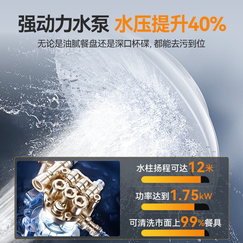 麦大厨旗舰款4.5m平放式双缸双喷淋单烘干洗碗机